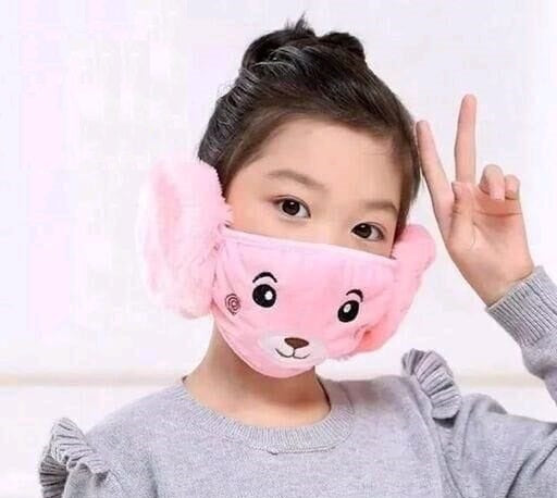 Winter Woolen Mask Fleece & Fur Winter Riding Earmuffs Kids Mask