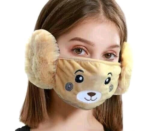 Winter Woolen Mask Fleece & Fur Winter Riding Earmuffs Kids Mask